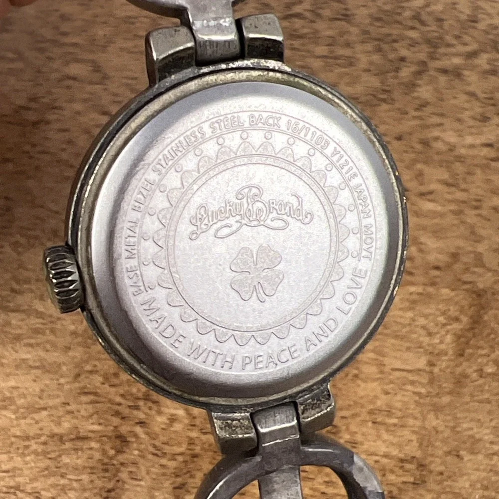 Vintage Lucky Brand Women's Watch 25mm Peace Sign‎ Band - Needs New Battery